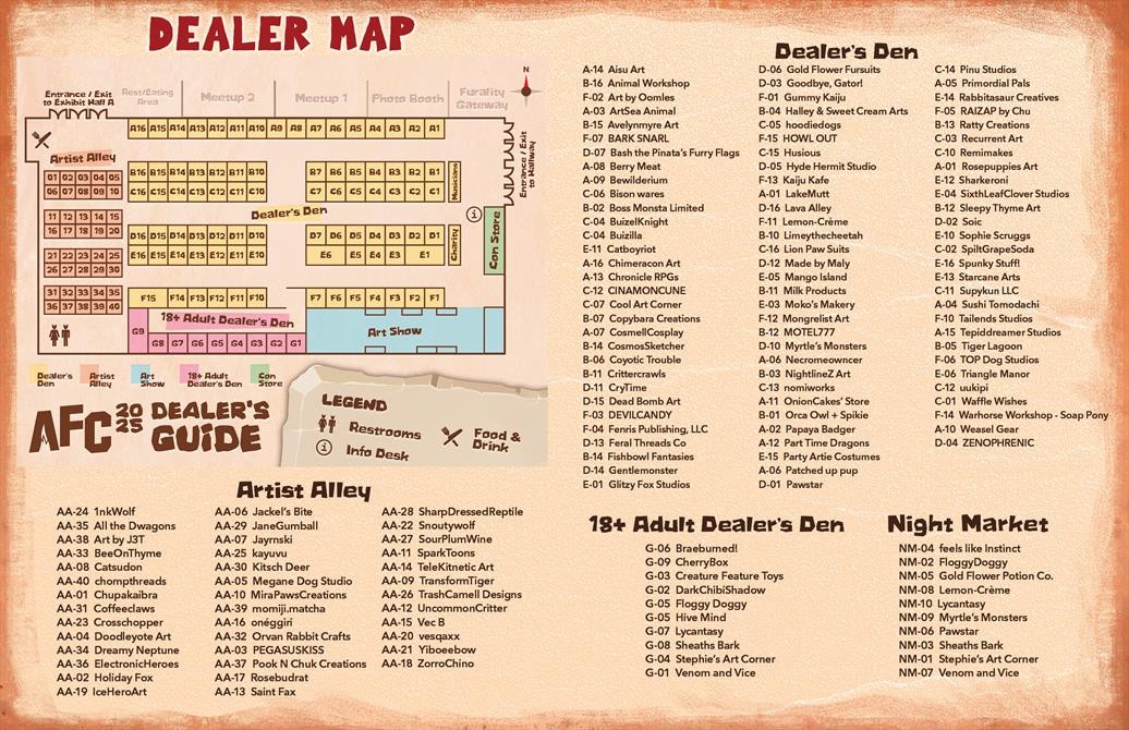 Dealers Den And Artists Map